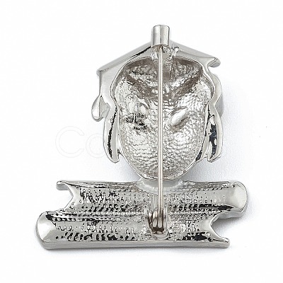 Rhinestone Owl Doctor Brooch Pin JEWB-Q030-02P-1