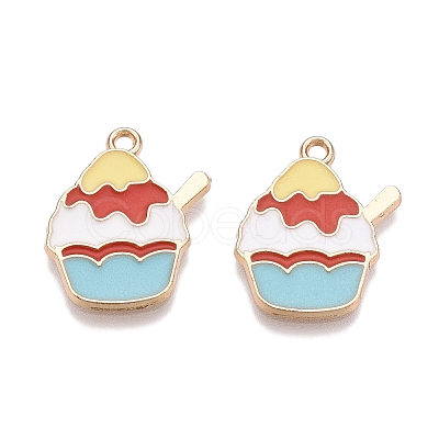 Rack Plating Alloy Enamel Pendants ENAM-N056-347B-1