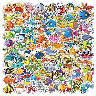 Ocean Theme PVC Waterproof Sticker Labels OCEA-PW0001-06-1