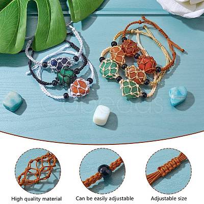 Adjustable Braided Nylon Cord Macrame Pouch Bracelet Making AJEW-SW00013-19-1