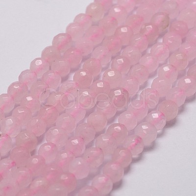 Natural Rose Quartz Beads Strands G-G736-13-4mm-1