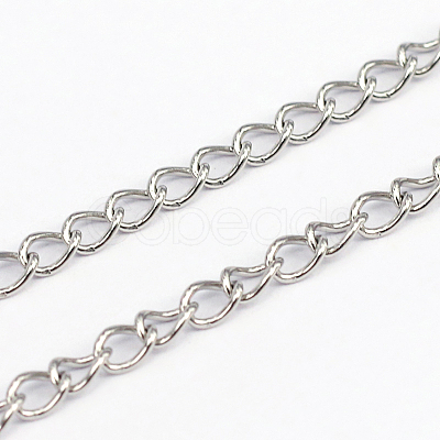 Tarnish Resistant 304 Stainless Steel Curb Chains CHS-O005-17B-1