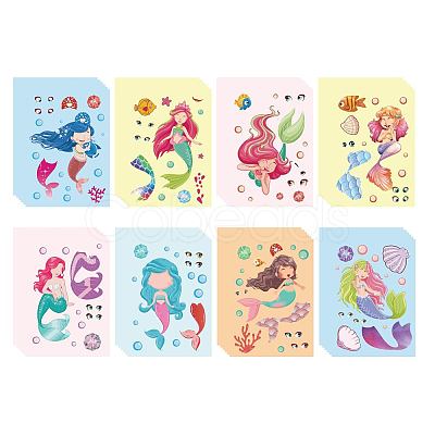 48 Sheets 8 Styles Paper Make a Face Stickers DIY-WH0467-005-1