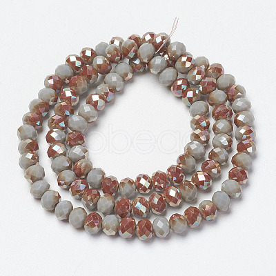 Electroplate Opaque Solid Color Glass Beads Strands EGLA-A034-P3mm-J02-1