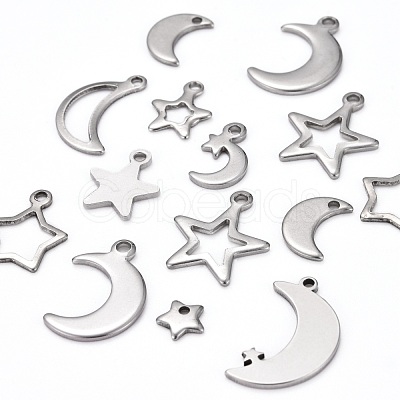 Tarnish Resistant 200Pcs 10 Style 304 Stainless Steel Charms STAS-LS0001-33P-1