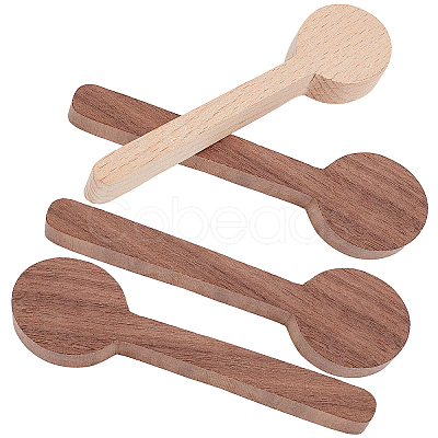 Gorgecraft 4Pcs 2 Style Walnutwood & Beechwood Spoon Mold DIY-GF0005-08-1