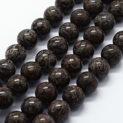 Natural Snowflake Obsidian Beads Strands X-G-I199-01-8mm-1