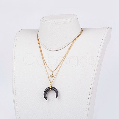 Gemstone Pendant Necklaces NJEW-JN02070-1