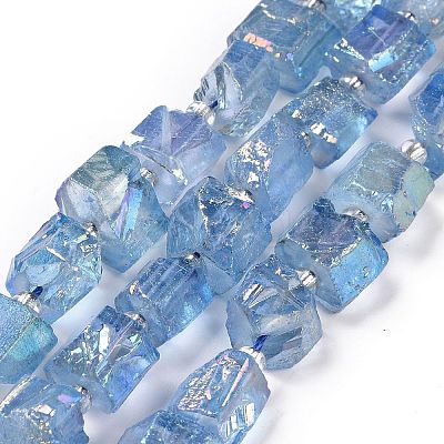 Electroplated Natural Quartz Beads Strands G-G767-02-05-1