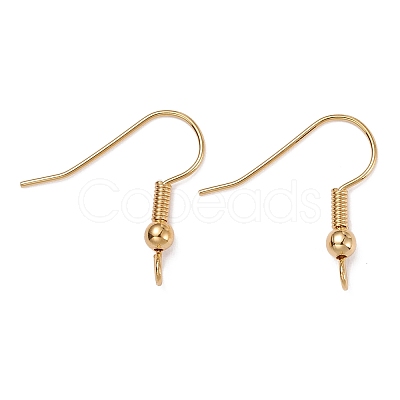 Brass Earring Hooks X-KK-F824-017G-1