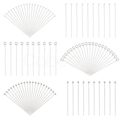 PandaHall Elite 600Pcs 3 Styles 304 Stainless Steel Head Pins and Eye Pins Sets STAS-PH0004-89-1