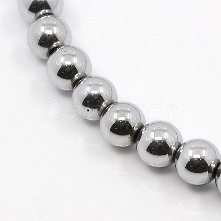 Non-magnetic Synthetic Hematite Beads Strands G-K036-5mm-06-1