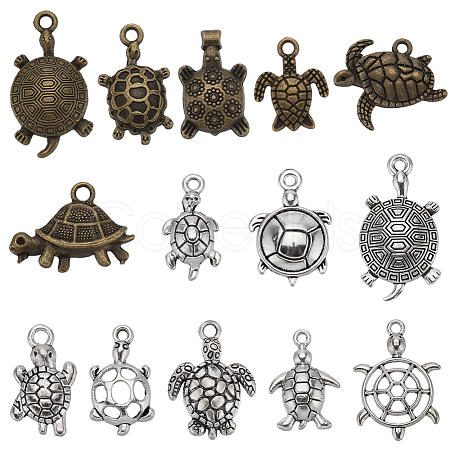 SUNNYCLUE Sea Turtle Tibetan Style Alloy Pendants PALLOY-SC0004-21-1