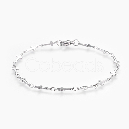 304 Stainless Steel Link Chain Bracelets BJEW-P239-07-1