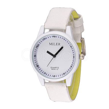 PU Leather Quartz Wristwatches WACH-O008-04F-1