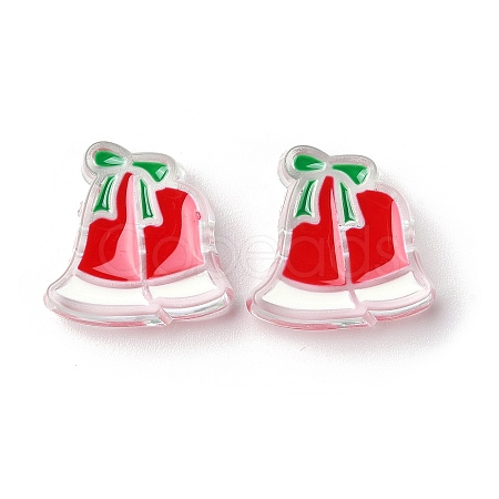 Christmas Decorations Theme Opaque Acrylic Bead with Enamel OACR-Z021-01H-1