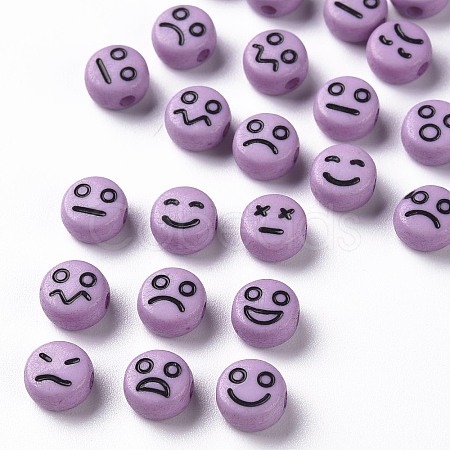 Opaque Medium Purple Acrylic Beads X-MACR-N008-42-C06-1