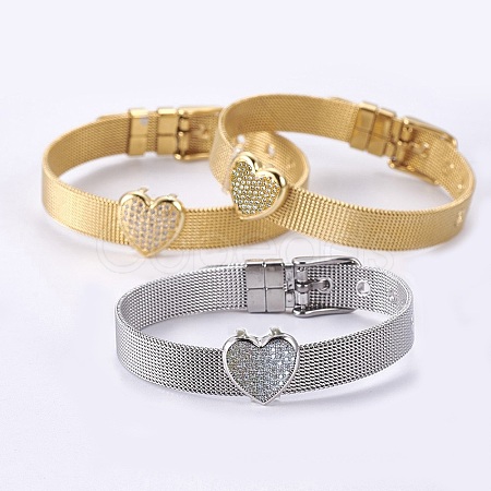 Unisex 304 Stainless Steel Watch Band Wristband Bracelets BJEW-L655-023P-1