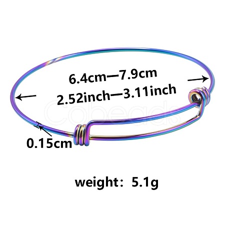 Adjustable Expandable 304 Stainless Steel Bangles for Women LF8059-5-1