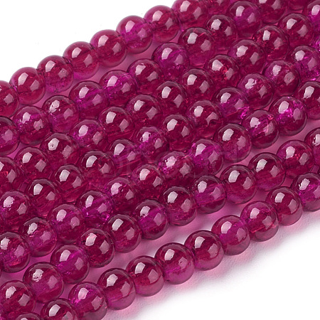 Spray Painted Crackle Glass Beads Strands CCG-Q002-4mm-08-1