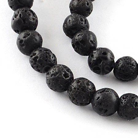 Natural Dyed Lava Rock Gemstone Round Bead Strands G-R293-03-1