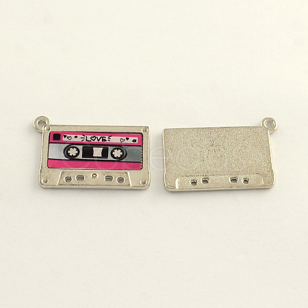 Platinum Plated Tape Alloy Tape Pendants PALLOY-R044-04-NF-1