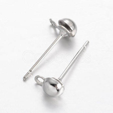 Brass Stud Earring Findings KK-F371-34P-1