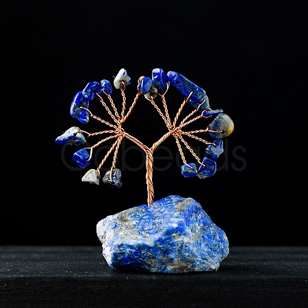 Natural Lapis Lazuli Chips Tree Decorations PW-WG47948-10-1