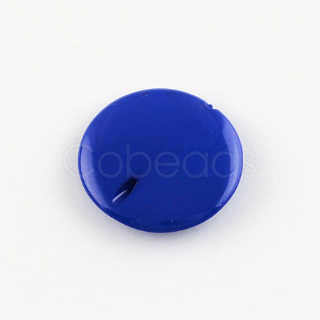 Opaque Acrylic Flat Round Beads SACR-R817-06-1