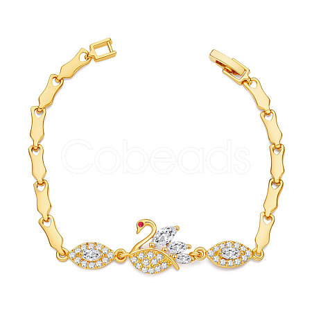 SHEGRACE Brass Real Gold Plated Link Bracelets JB453A-1