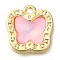 Rack Plating Alloy Pendants, with Rhinestone, Butterfly, Pink, 13x12.5x7mm, Hole: 1.4mm