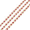 Ion Plating(IP) 304 Stainless Steel Dapped Chains, with Enamel with Spool, Unwelded, Cerise, 8.5x4x1.5mm