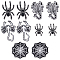 10Pcs 5 Style Halloween Spider/Scorpion/Web Computerized Embroidery Cloth Iron on/Sew on Patches, Costume Accessories, Appliques, Black, 67~85x43~95x1~1.5mm, 2pcs/style