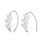 999 Sterling Silver Dangle Earrings, with Imitation Pearl Beads, Platinum, 22x5mm