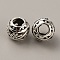 Tibetan Style Alloy European Beads, Large Hole Beads, Rondelle, Antique Silver, 10.5x8.5mm, Hole: 4.7mm