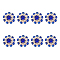 DICOSMETIC 8Pcs 1-Hole Golden Tone Alloy Rhinestone Shank Buttons, Garment Accessories, Flower, Capri Blue, 21~22x9.5mm, Hole: 1.6mm