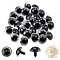 PANDAHALL ELITE Plastic Doll Eyes, Craft Safety Eyes, for Crafts, Crochet Toy and Stuffed Animals, Round, Black, 22x24mm, 30sets