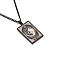 304 Stainless Steel Curb Chain Rectangle with Constellation Pendant Necklaces, Black, Pisces, 23.62 inch(60cm)