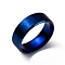 Titanium Steel Wide Band Finger Rings for Women Men, Plain Band Rings, Blue, 8mm, Inner Diameter: US Size 10 3/4(20.3mm)