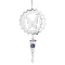 Metal Pendant Decorations, Home Hanging Decorations, with Glass Charm, Butterfly, 410~440mm