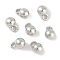 CCB Plastic Charms, Round, Platinum, 9x5.5mm, Hole: 1.5mm