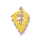 Glass Seed Beads Loom Pattern, Leaf Pendants, Gold, 36x19x2mm, Hole: 0.6mm