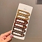 Alloy Enamel Snap Hair Clips, Rectangle, Mixed Color, 69mm, 6pcs/set