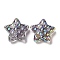 Transparent Acrylic Beads, AB Color Plated, Star, Black, 19.5x19.5x9mm, Hole: 3.5mm