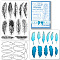 Globleland 1 Sheet PVC Stamps, with 1Pc PET Hollow Out Drawing Painting Stencils and 1Pc Carbon Steel Cutting Dies Stencils, for DIY Scrapbooking, Photo Album, Feather, PVC Stamps: 210x148x3mm