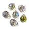 Electroplated Glass Beads, Faceted, Teardrop Charms, Top Drilled, Dark Sea Green, 11x8mm, Hole: 1.2mm