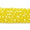 Transparent Electroplate Glass Beads Strands, Pearl Luster Plated, Faceted, Bicone, Yellow, 4x4mm, Hole: 0.8mm, about 82~85pcs/strand, 12.01~12.2 inch(30.5~31cm)