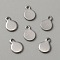 304 Stainless Steel Blank Charms, Flat Round, Stainless Steel Color, 8.5x6x0.8mm, Hole: 1.2mm