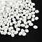 2-Hole Seed Beads, Czech Glass Beads, White, 5x3.5x3mm, Hole: 0.5mm, about 650pcs/bag