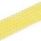 Transparent Glass Beads Strands, Faceted, Frosted, Rondelle, Yellow, 4mm, Hole: 1mm, about 113~115pcs/strand, 41~41.5cm